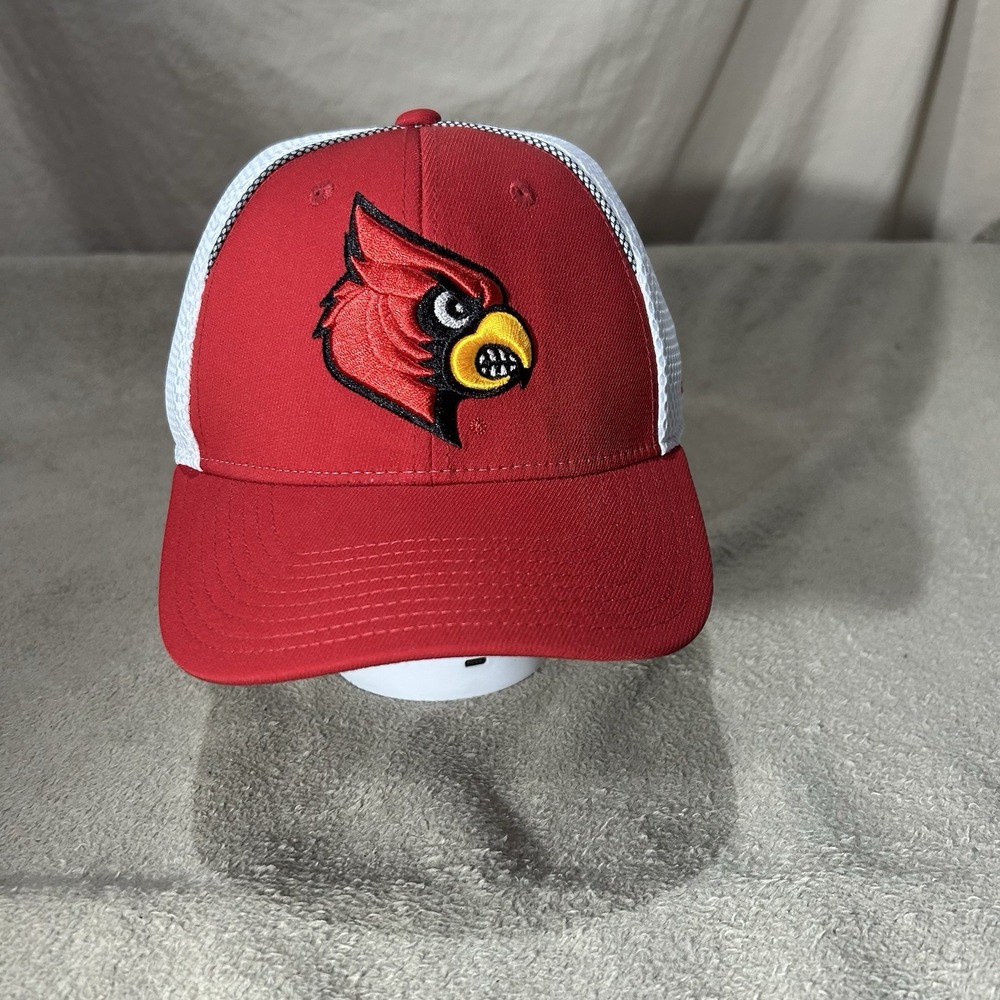 Adidas Louisville Cardinals Hat Cap Climalite Mesh Trucker Red White Adjustable